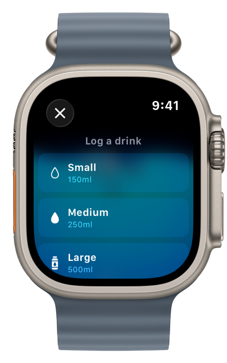 Logging a drink with one tap